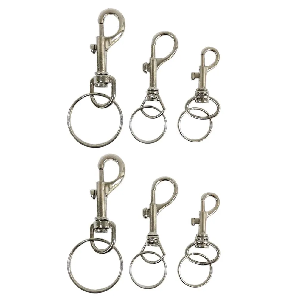 12PC Swivel Eye Bolt Snap Hook Silver Keychain Boat Ropes Pet Dog Leash Clasp
