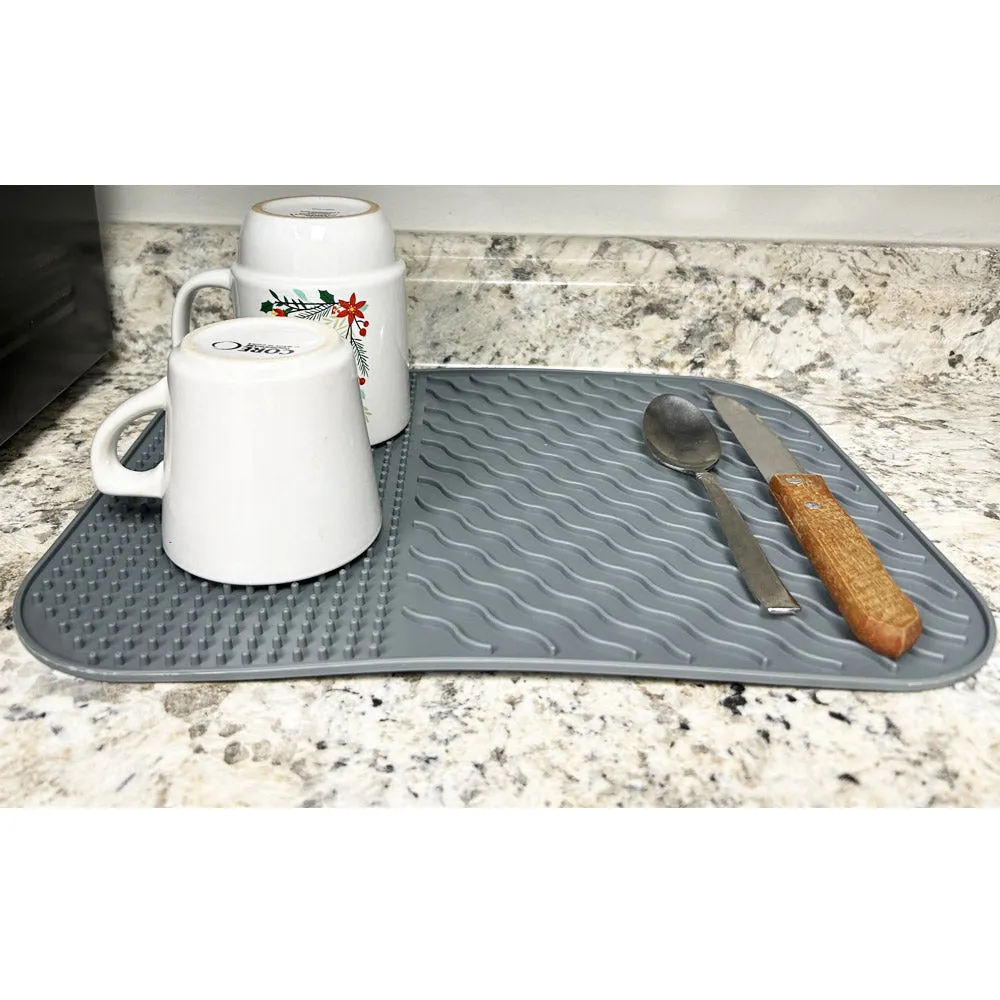 2 Silicone Dish Drying Sink Mat 14"x11" No slip BPAFree Rubber Trivet Countertop