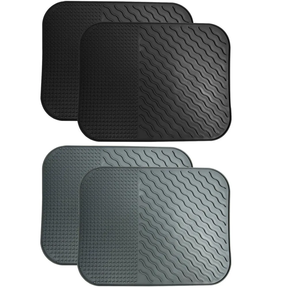 2 Silicone Dish Drying Sink Mat 14"x11" No slip BPAFree Rubber Trivet Countertop