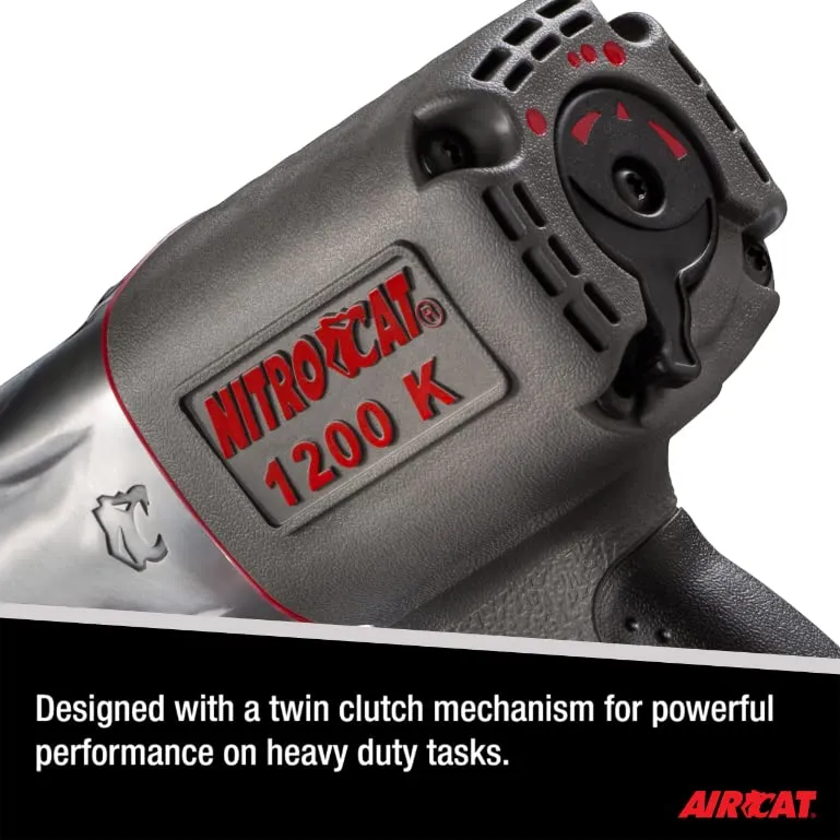 AIRCAT 1200-K 1/2-Inch Nitrocat Kevlar and Composite Twin Clutch Impact Wrench 1295 ft-lbs