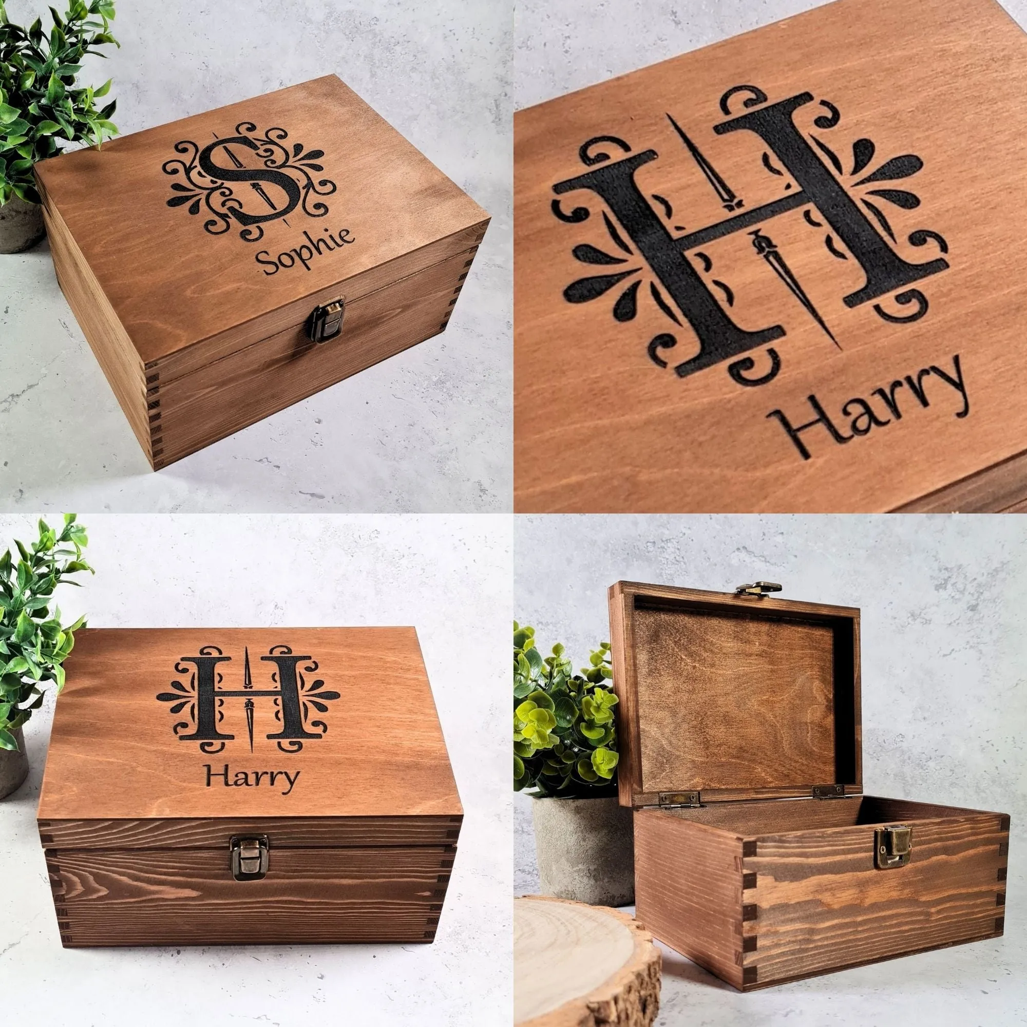 Baby Name Keepsake Box I Nursery Storage for First Year Milestones I Childrens Gift