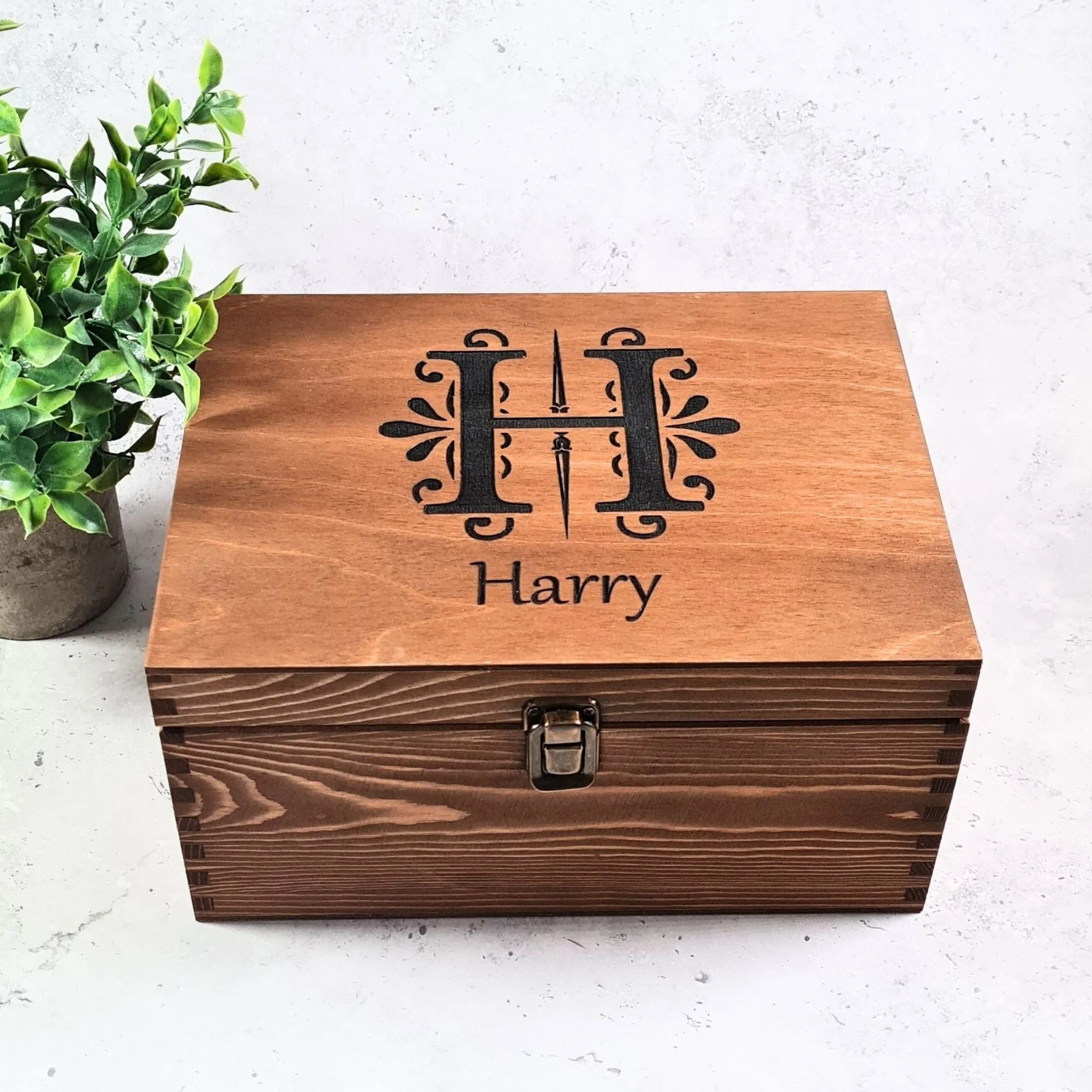 Baby Name Keepsake Box I Nursery Storage for First Year Milestones I Childrens Gift