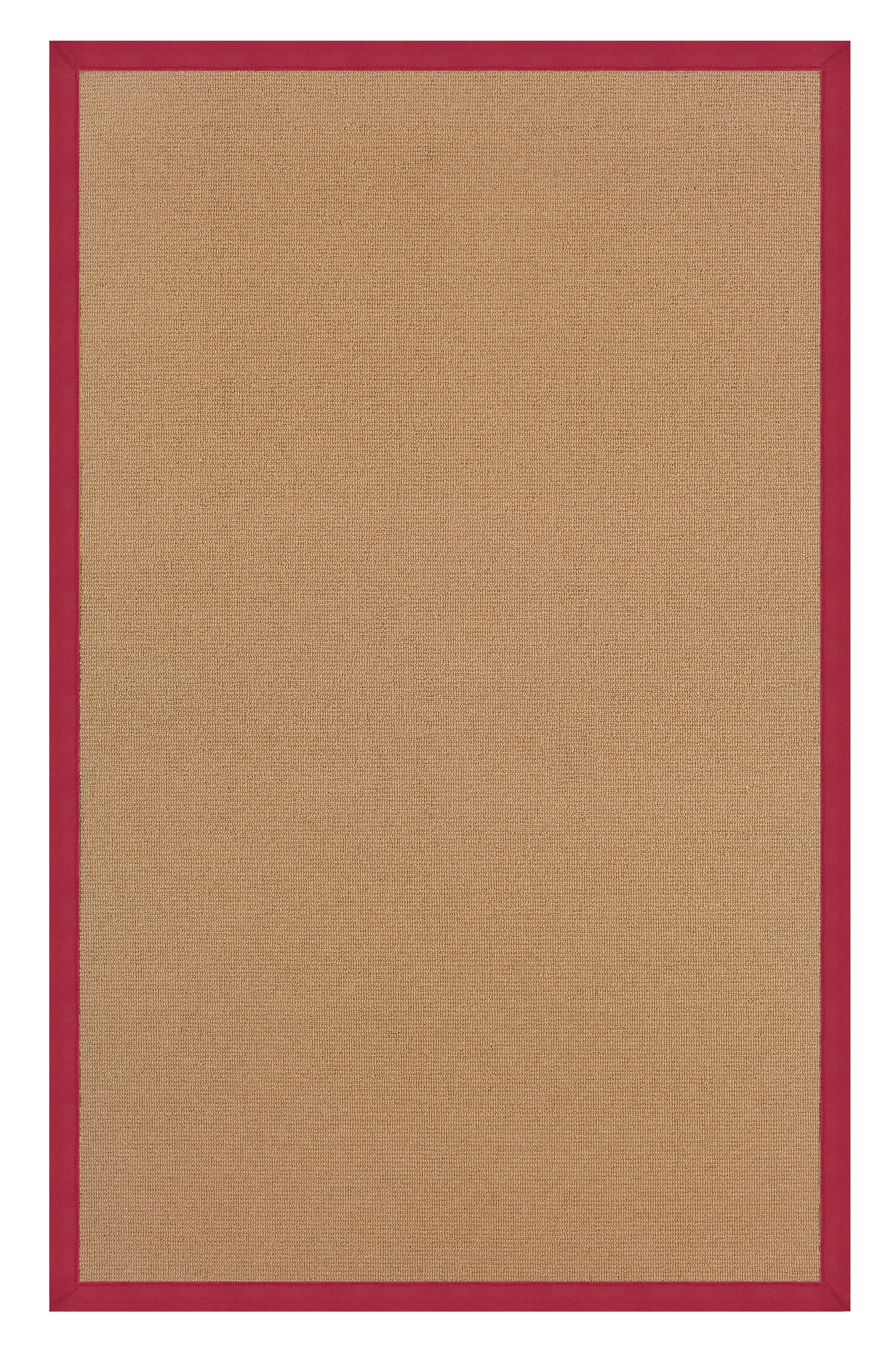 Benzara 12 x 2.5 Feet Hand Finish Wool Rug with Action Backing, Brown and Red