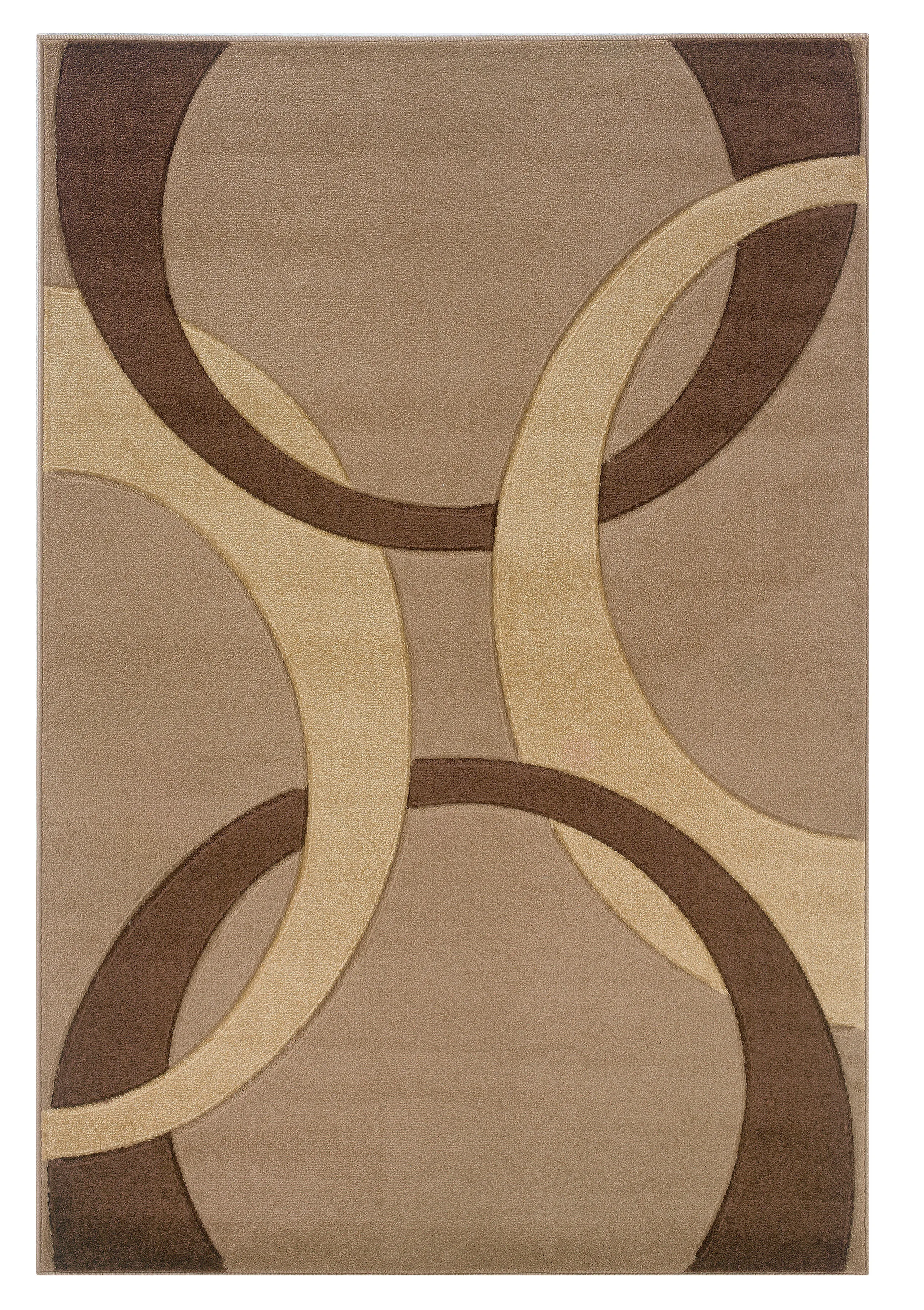 Benzara 2.83 x 1.83 Feet Heat Set Frieze Yarn Rug with Action Backing, Brown