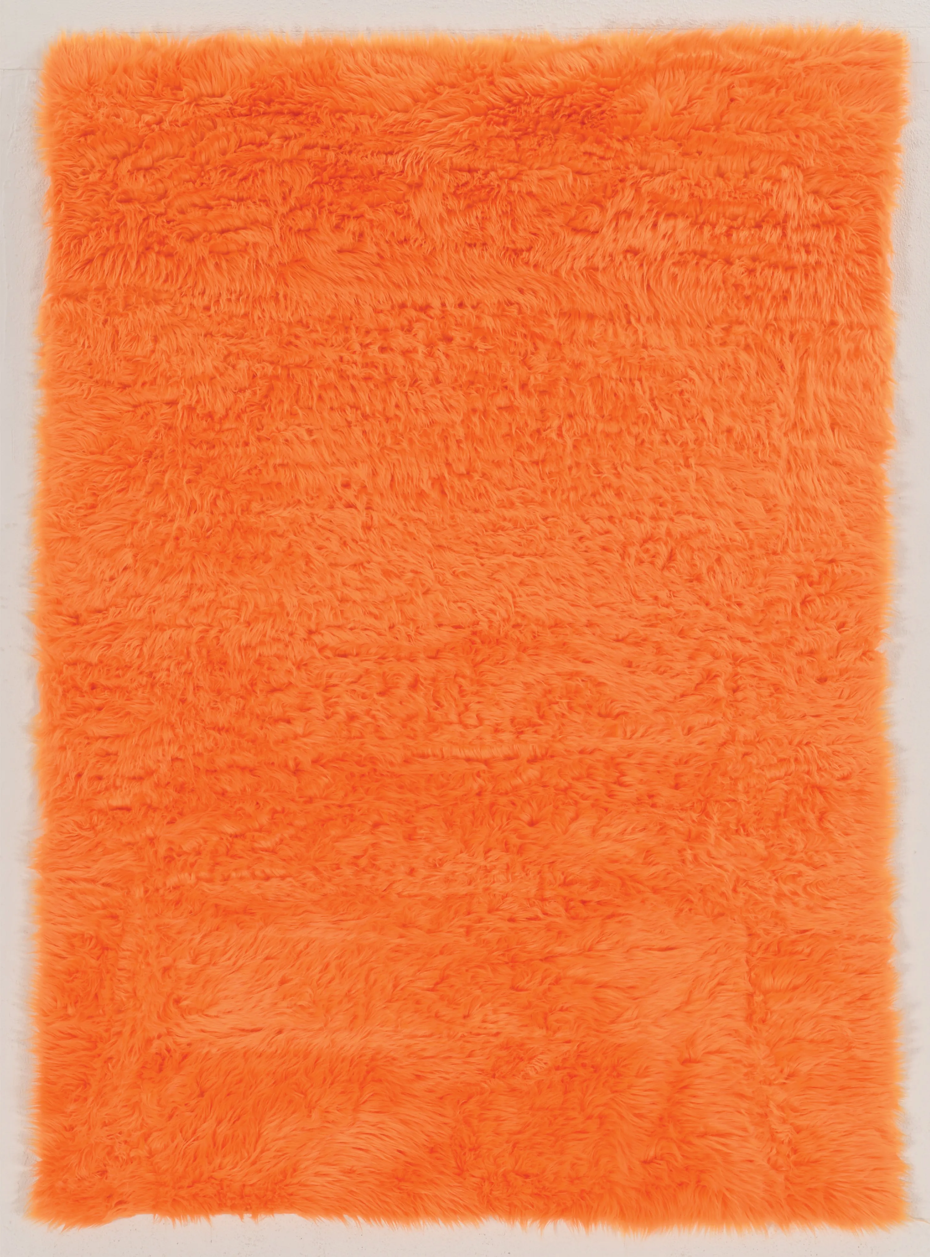 Benzara 5 X 3 Feet Transitional Faux Fur Rug with Suede Leather Backing, Orange