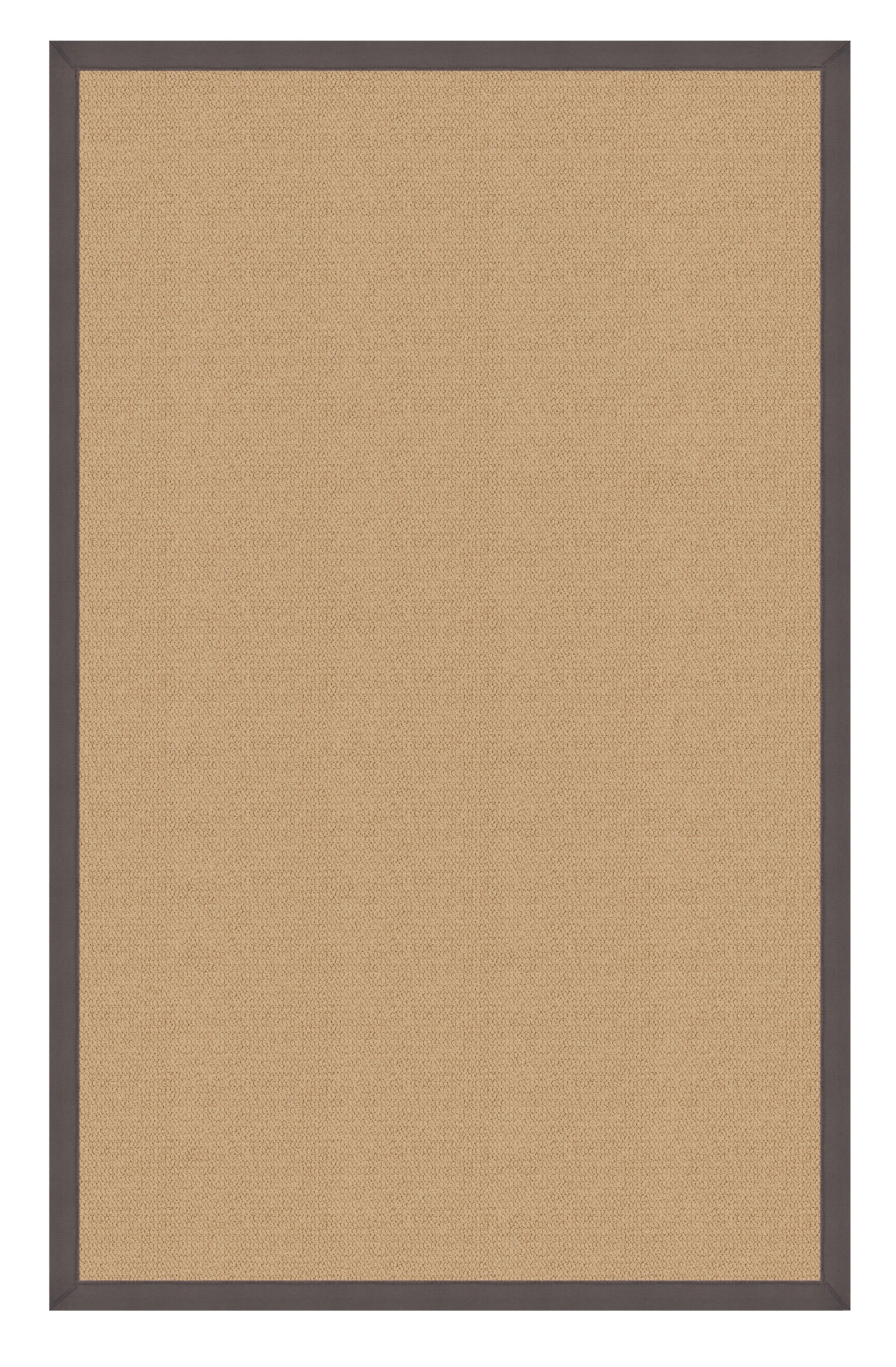 Benzara 6 x 4 Feet Hand Finish Wool Rug with Action Backing, Beige and Gray