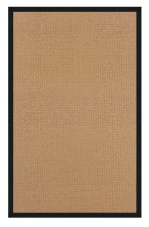 Benzara 6 x 4 Feet Hand Finish Wool Rug with Action Backing, Brown and Black
