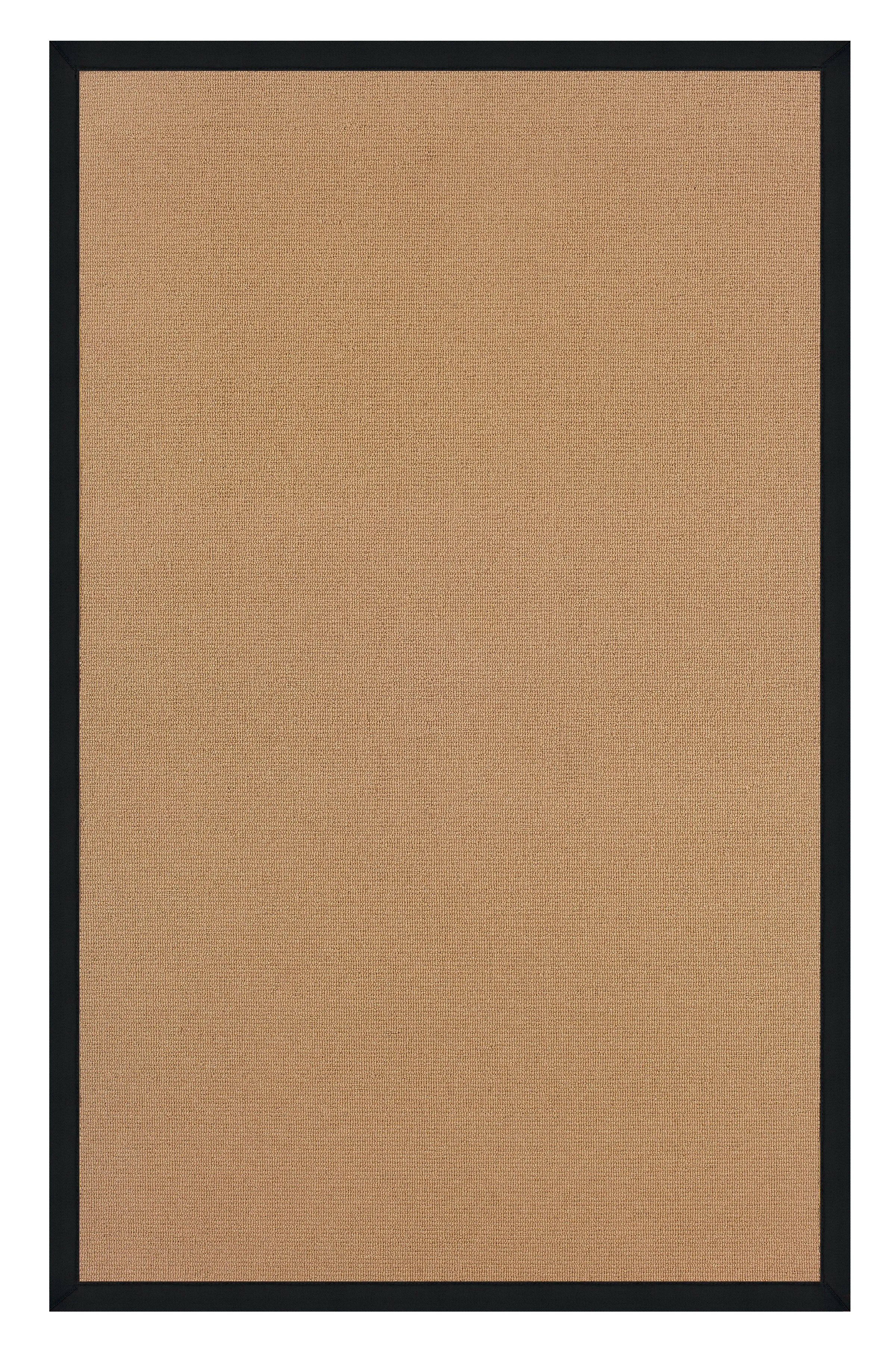 Benzara 6 x 4 Feet Hand Finish Wool Rug with Action Backing, Brown and Black