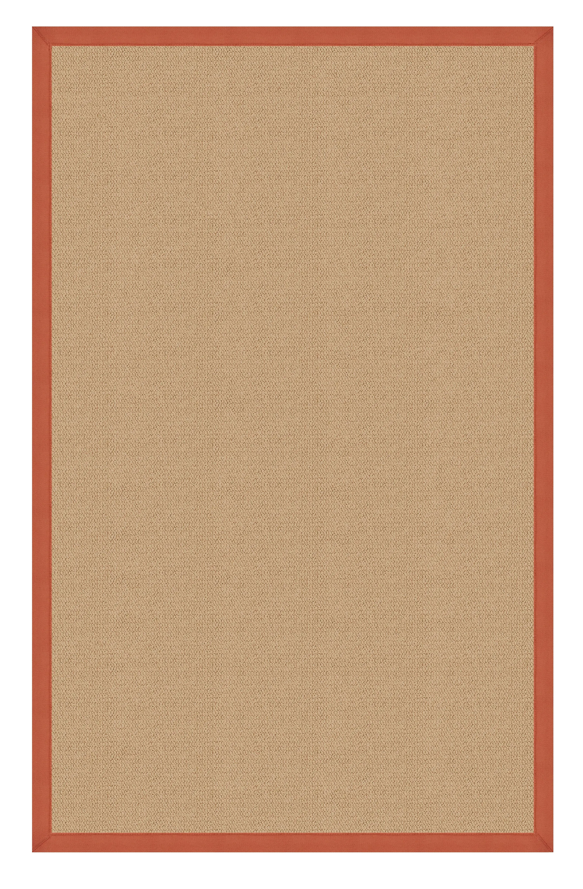 Benzara 8 x 2.5 Feet Hand Finish Wool Rug with Action Backing, Beige and Orange