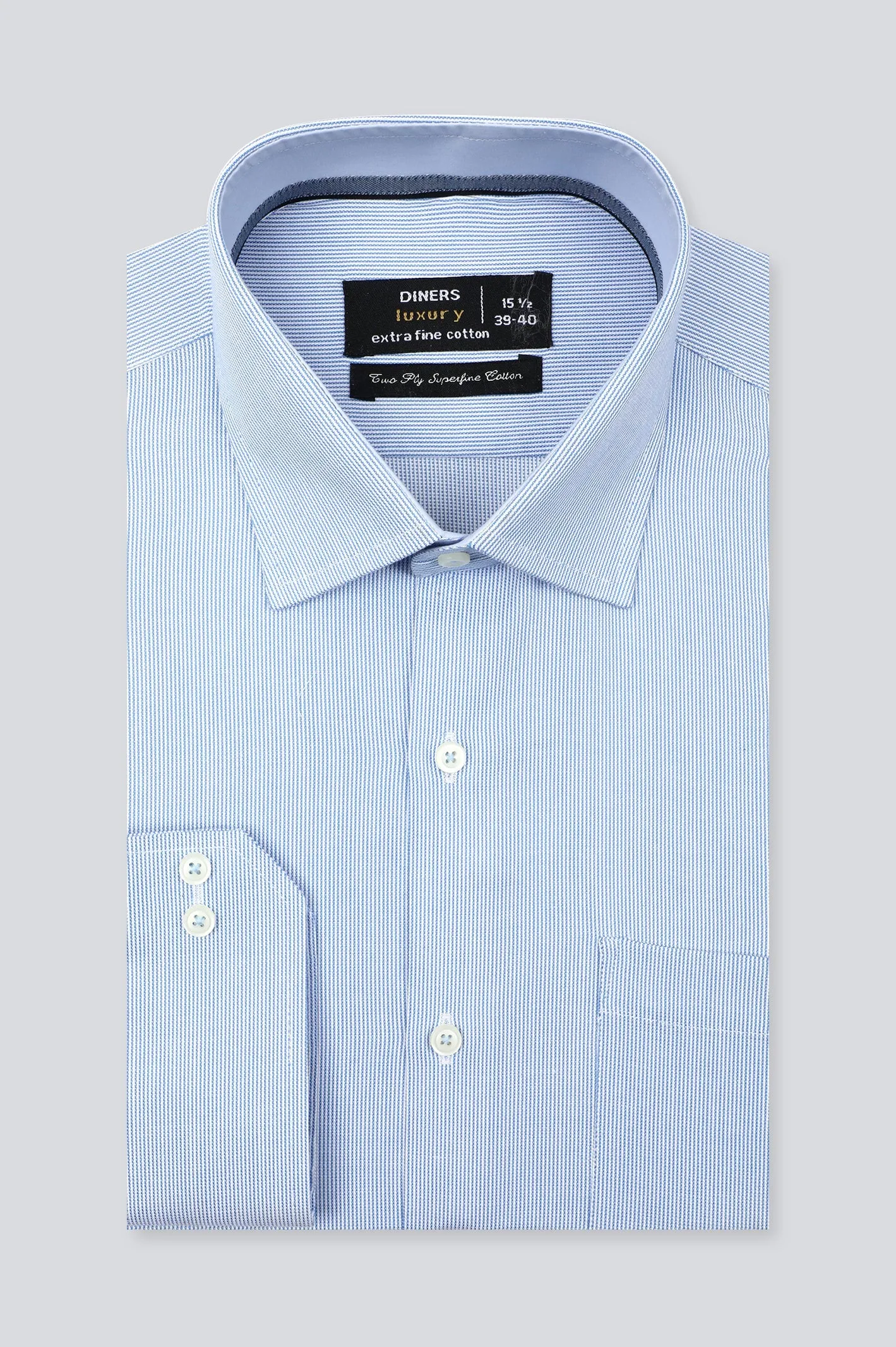 Blue Hairline Stripes Formal Men Shirt