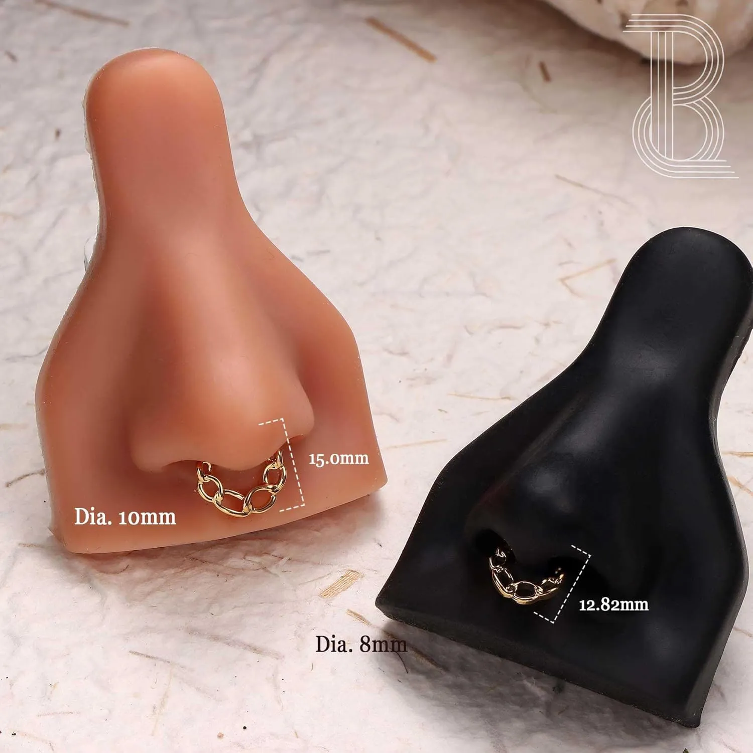BodyBonita Septum Rings 16G - 316L Stainless Steel Nose Rings Hoops for Women Septum Piercing Jewelry 8mm 10mm