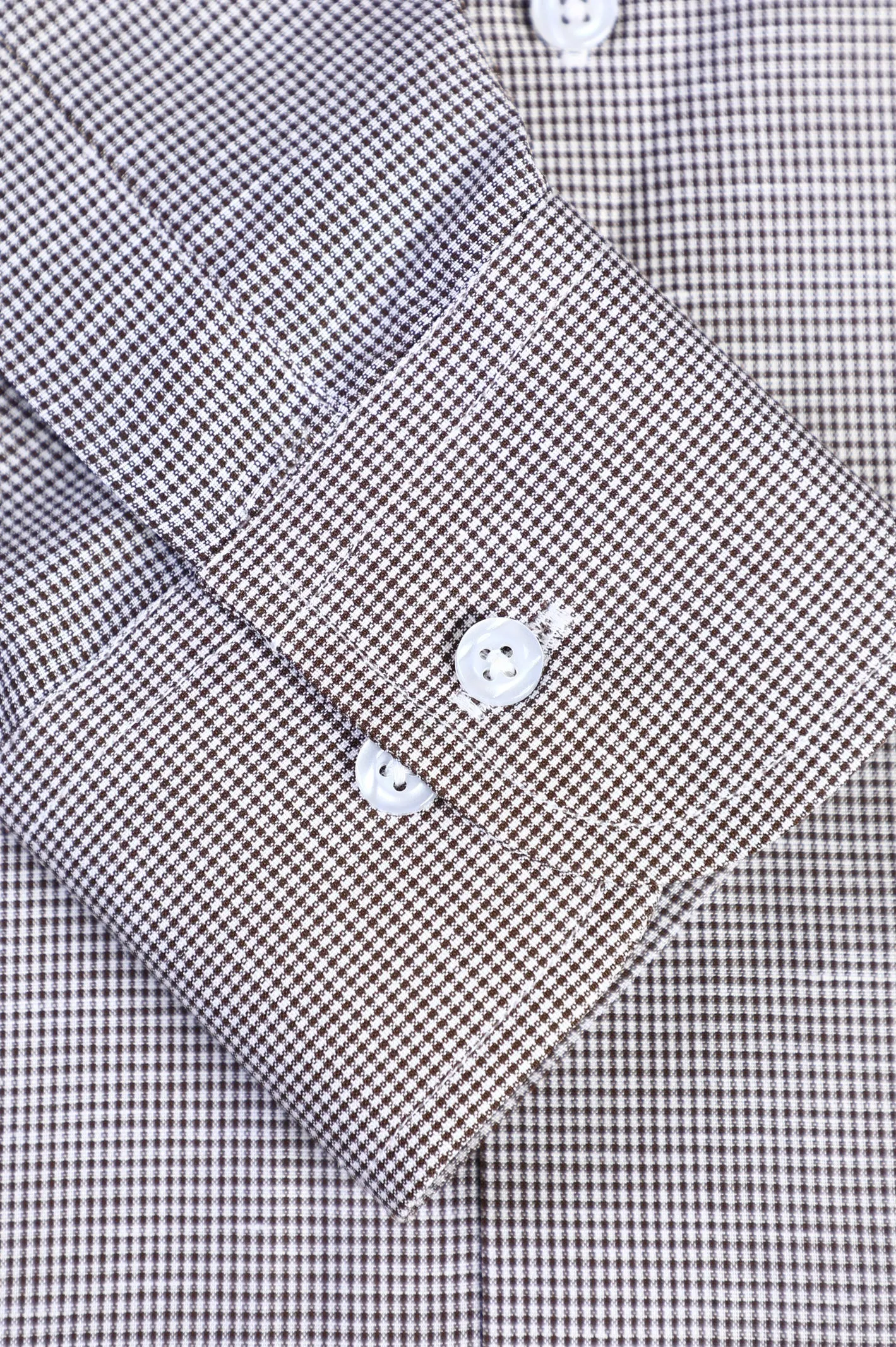 Brown Mini-Check Formal Shirt