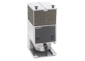 Bunn Low Profile Portion Control Grinder, Stainless Decor with 2 Hoppers, LPG-2E, Fine (13 Sec)