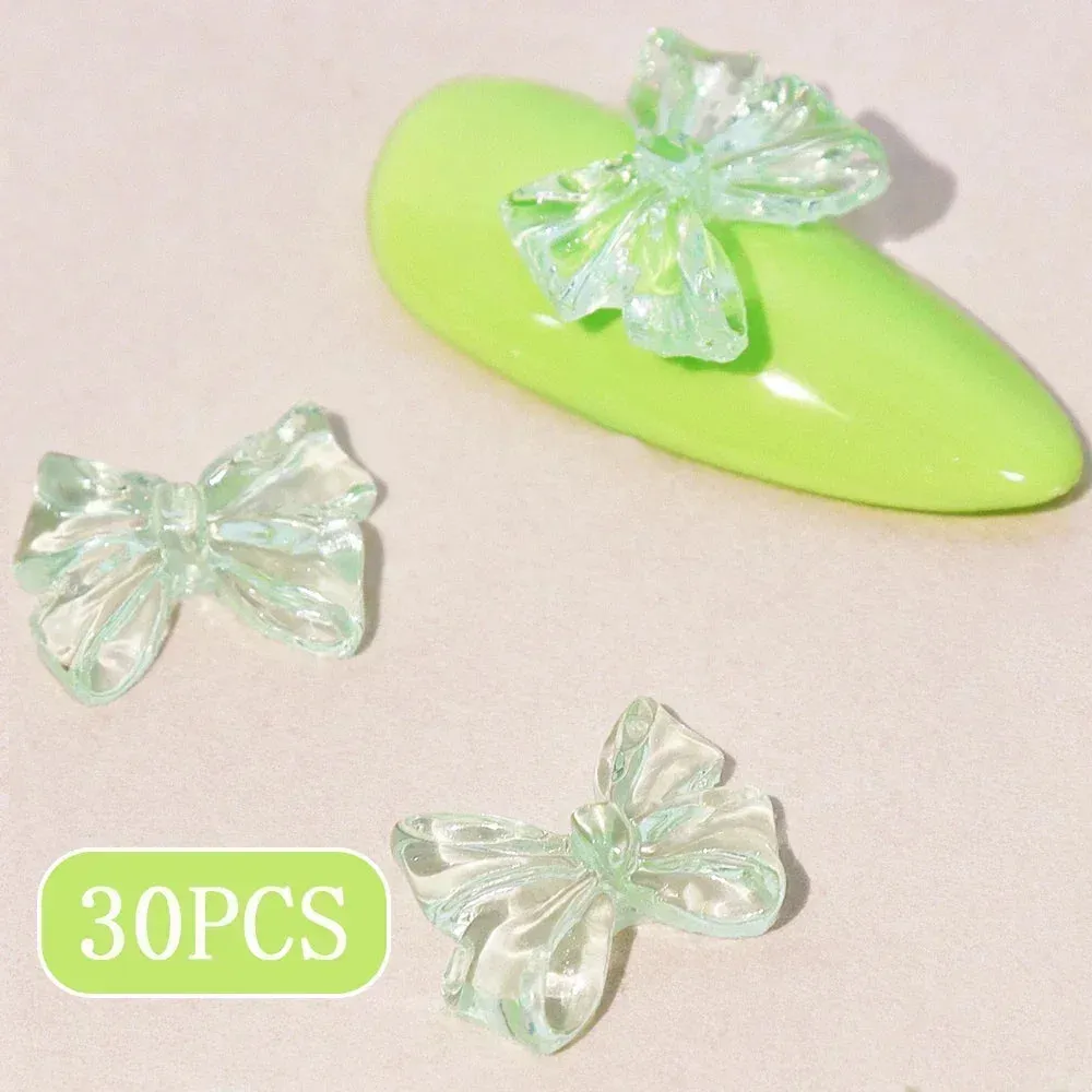 Candy Pink Bow Nail Charms