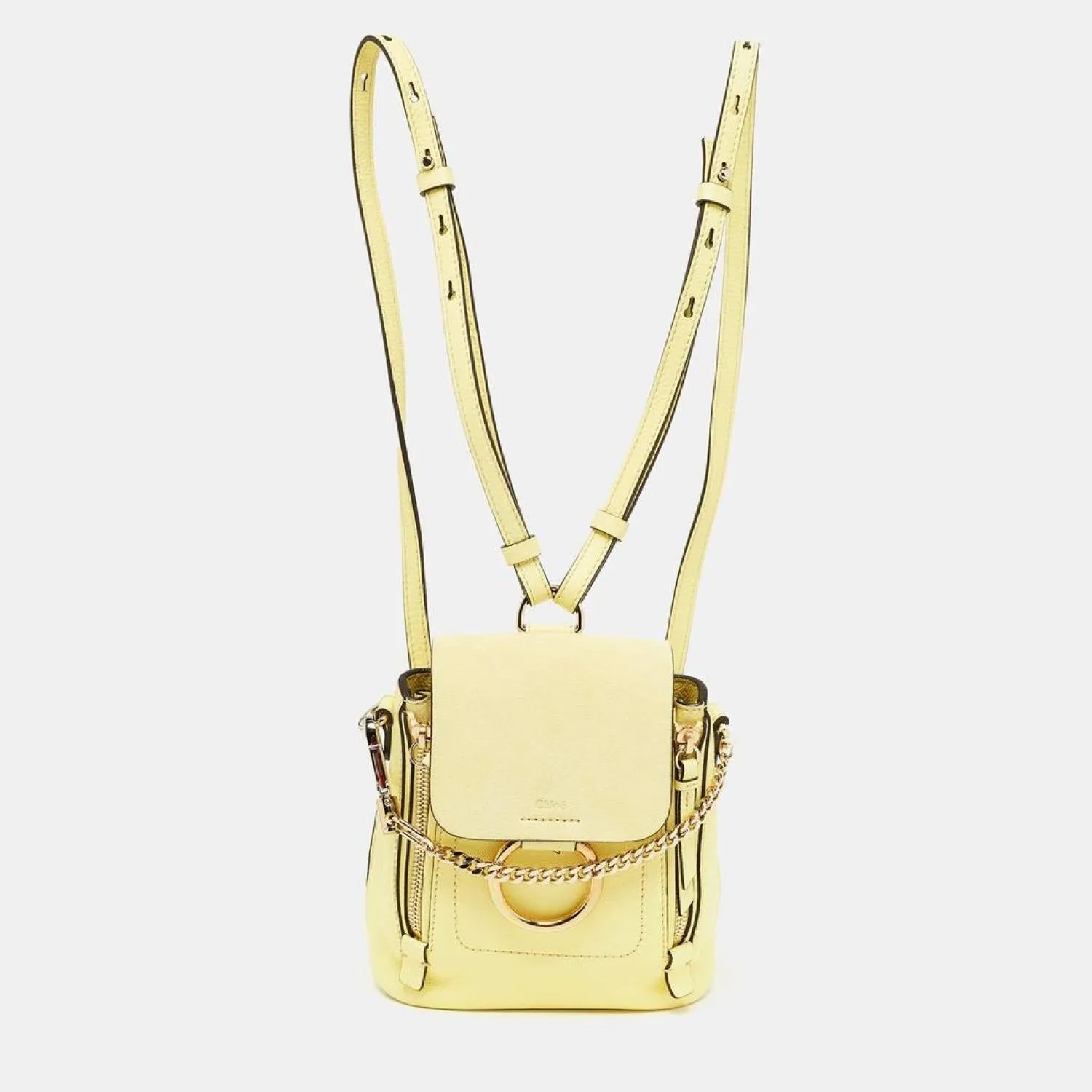 Chloe Lemonade Leather And Suede Mini Faye Day Backpack