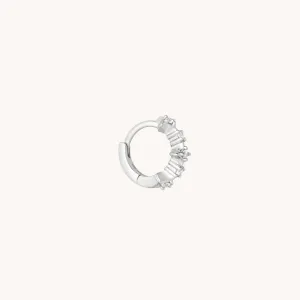 Cosmic Star 6.5mm Hoop in Silver