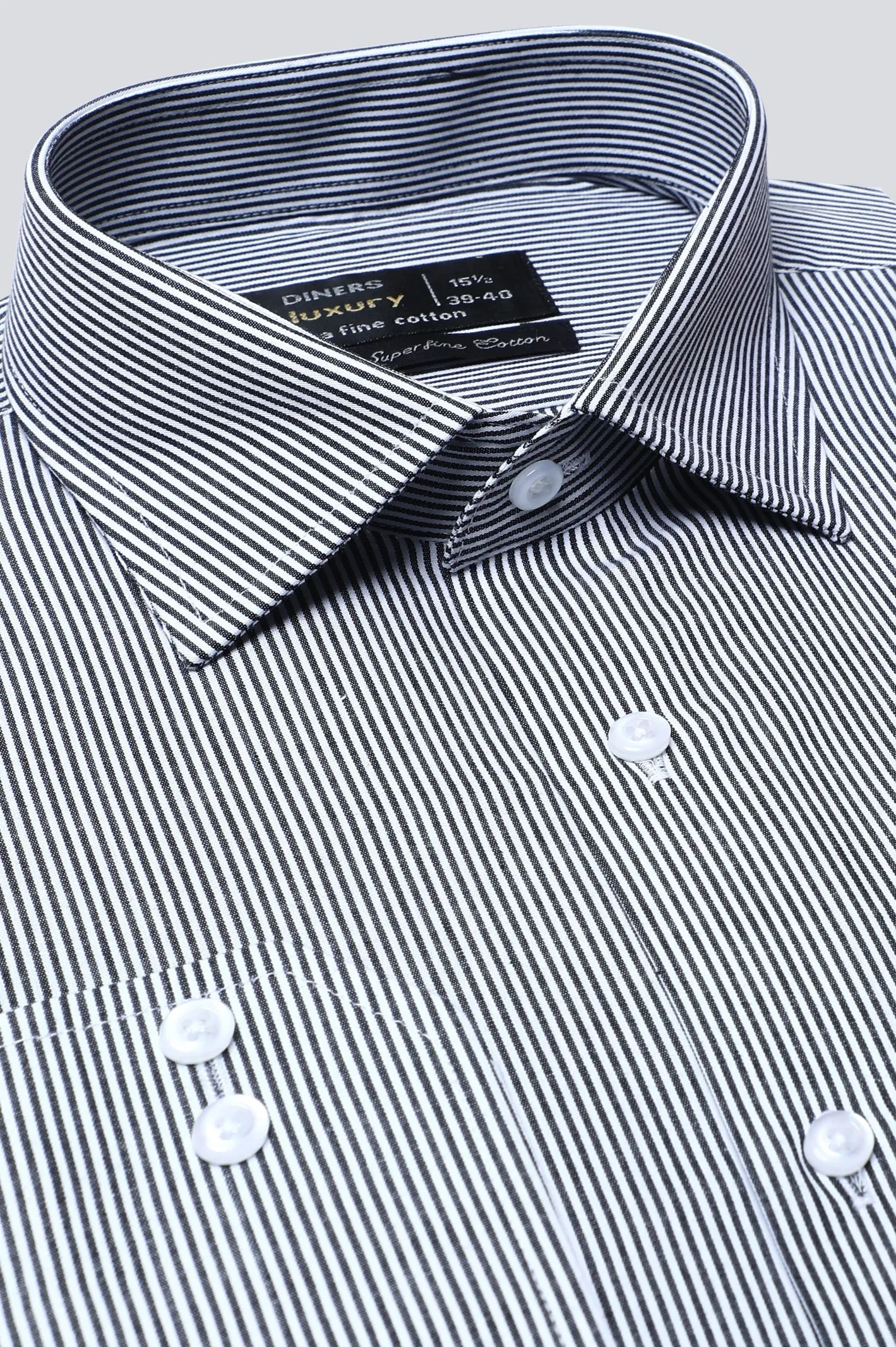 Dark Grey Stripes Formal Shirt