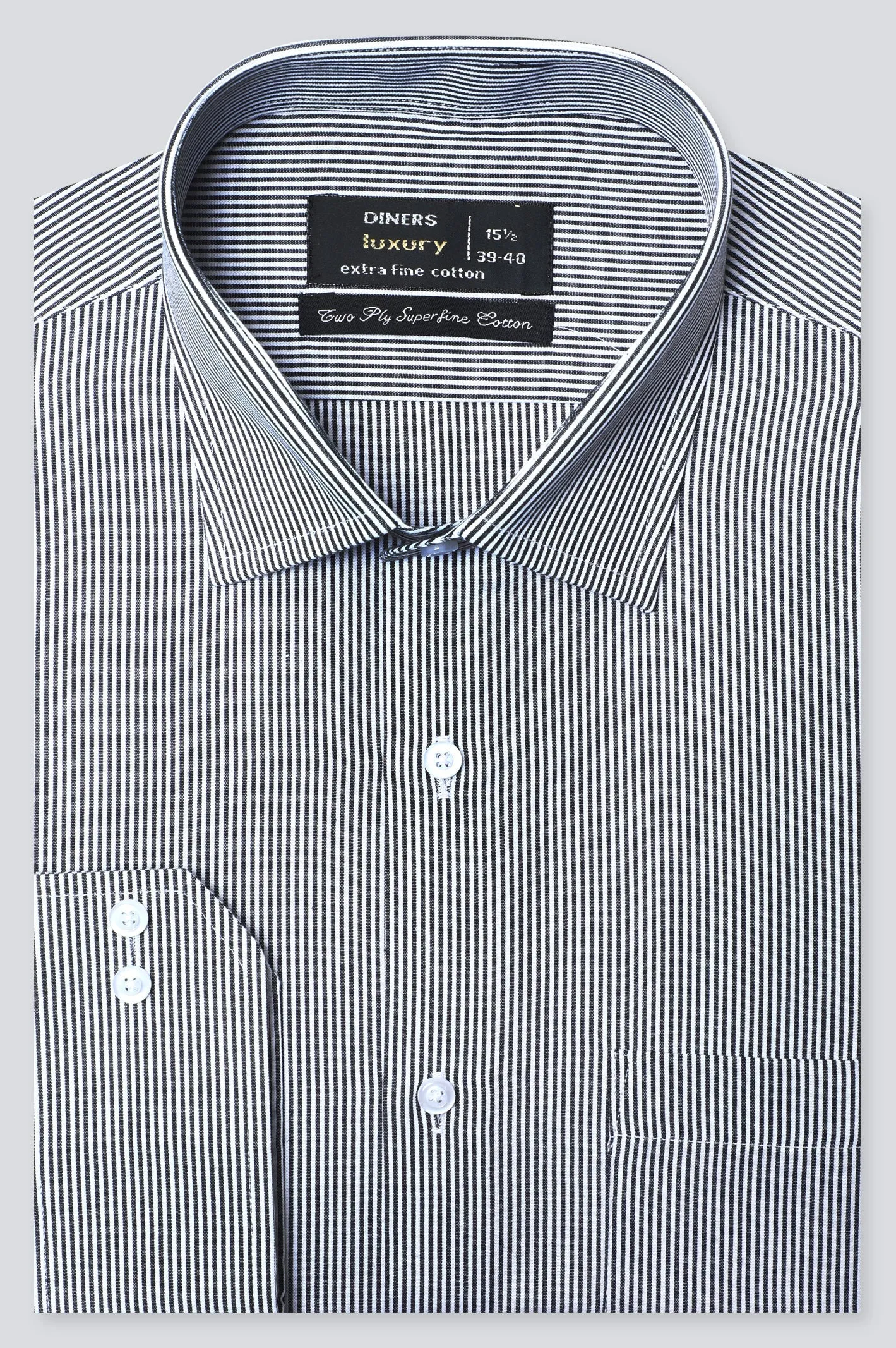 Dark Grey Stripes Formal Shirt