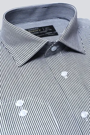 Dark Grey Stripes Formal Shirt