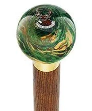 Deer Hunter Camo Round Knob Cane w/ Custom Color Ash Shaft & Collar