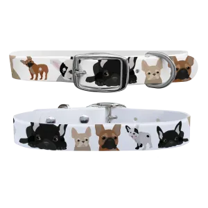 French Bulldog Dog Collar With Silver Buckle