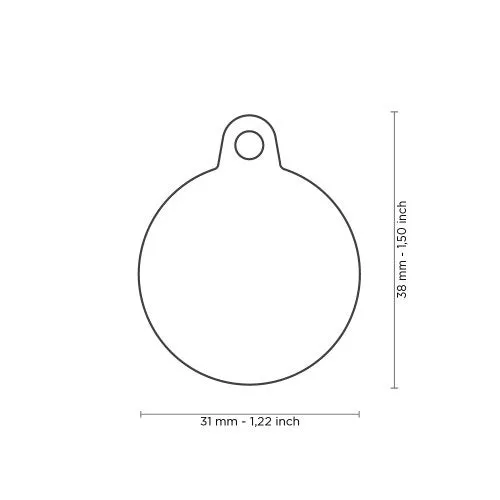 ID Tag - Hushtag Collection - Aluminium Circle With Rubber | Personalized Cat Dog Tag