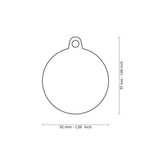 ID Tag - Shine "Big Circle Black Glitter White Bone" ID Tag | Personalized Cat Dog Tag