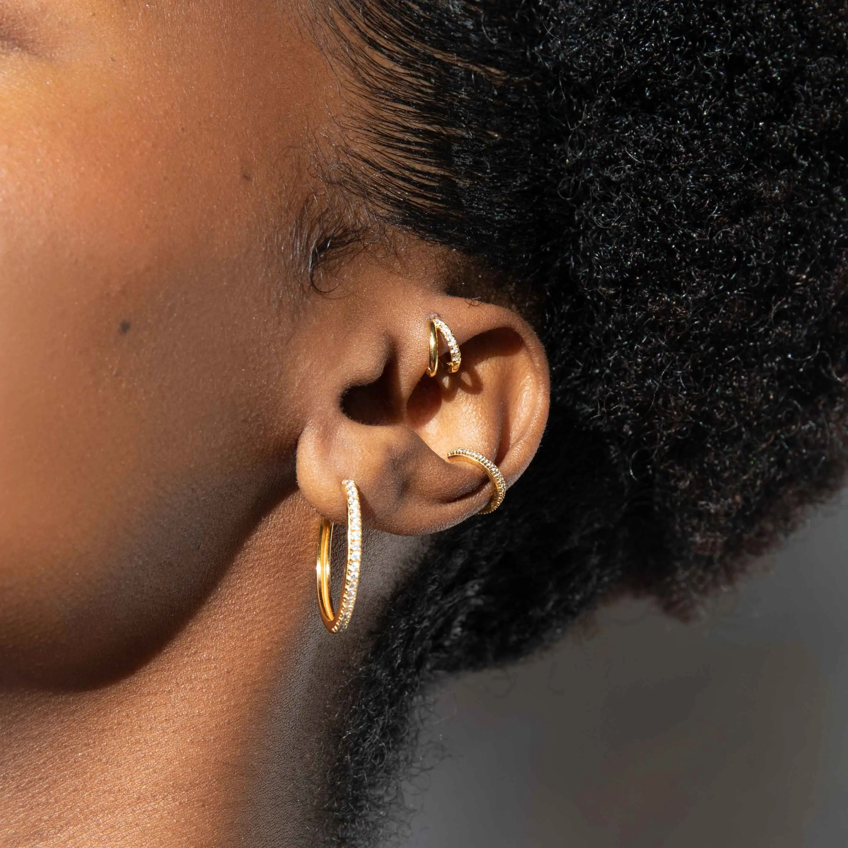 Illusion Crystal Hoop 6.5mm in Gold