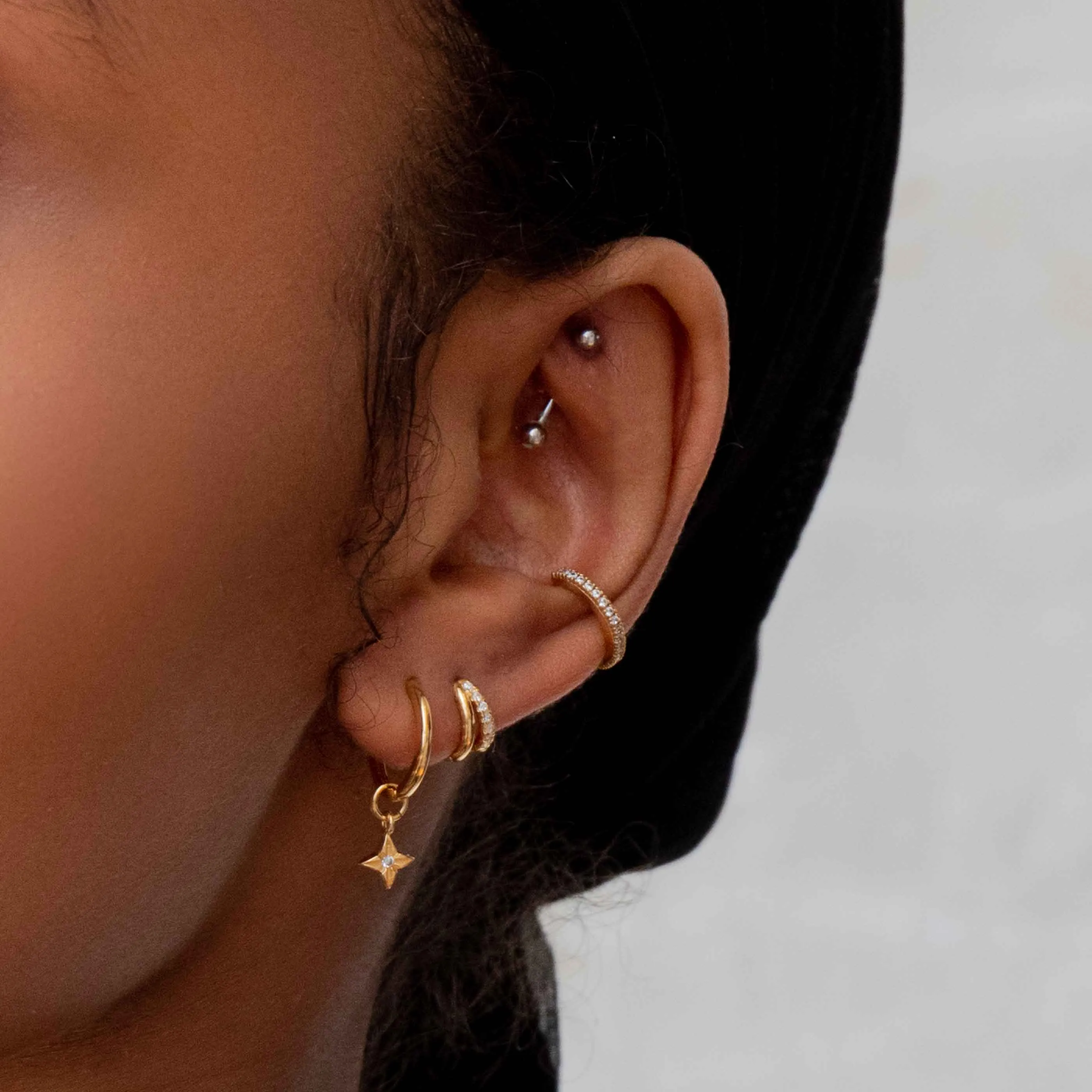 Illusion Crystal Hoop 6.5mm in Gold