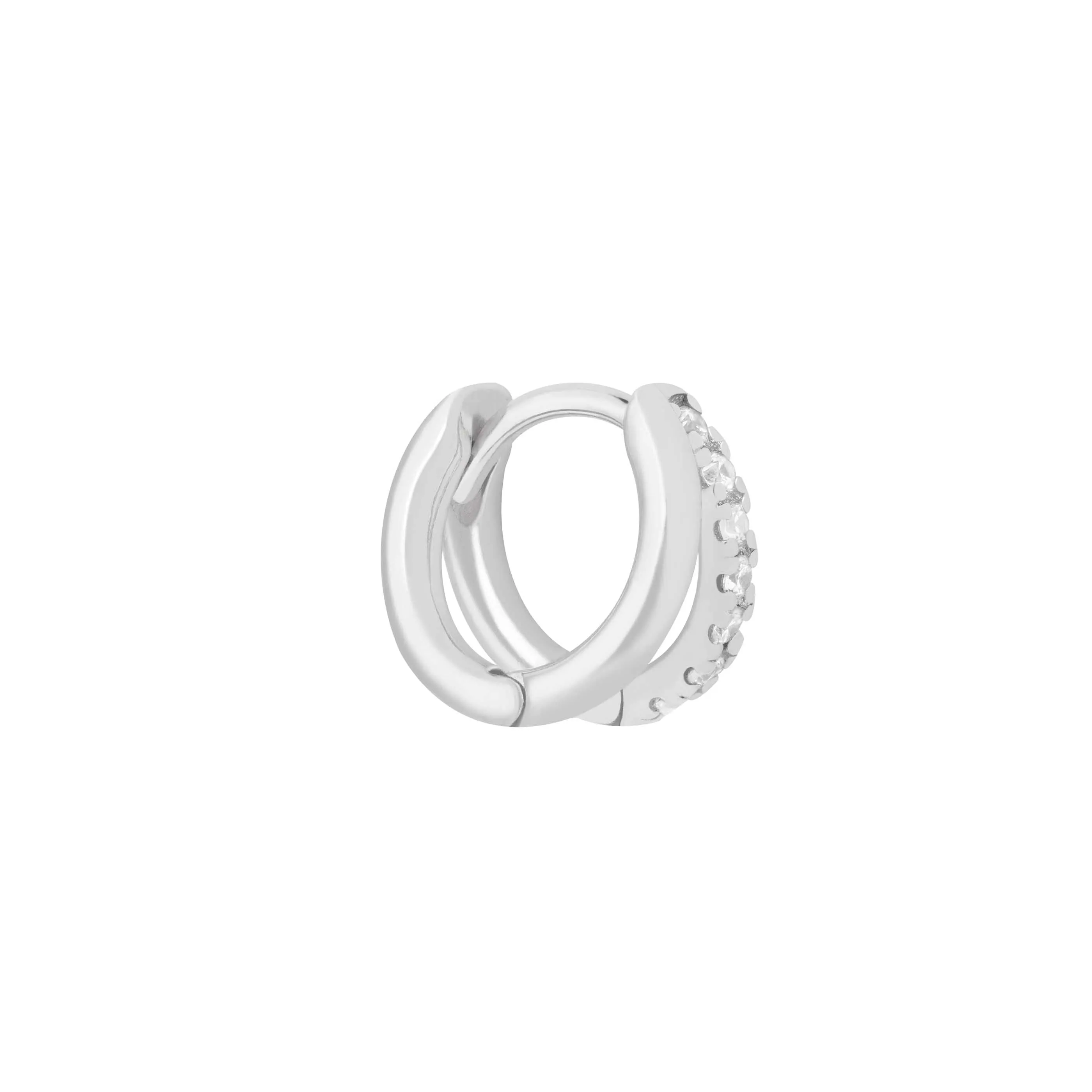 Illusion Crystal Hoop 6.5mm in Silver
