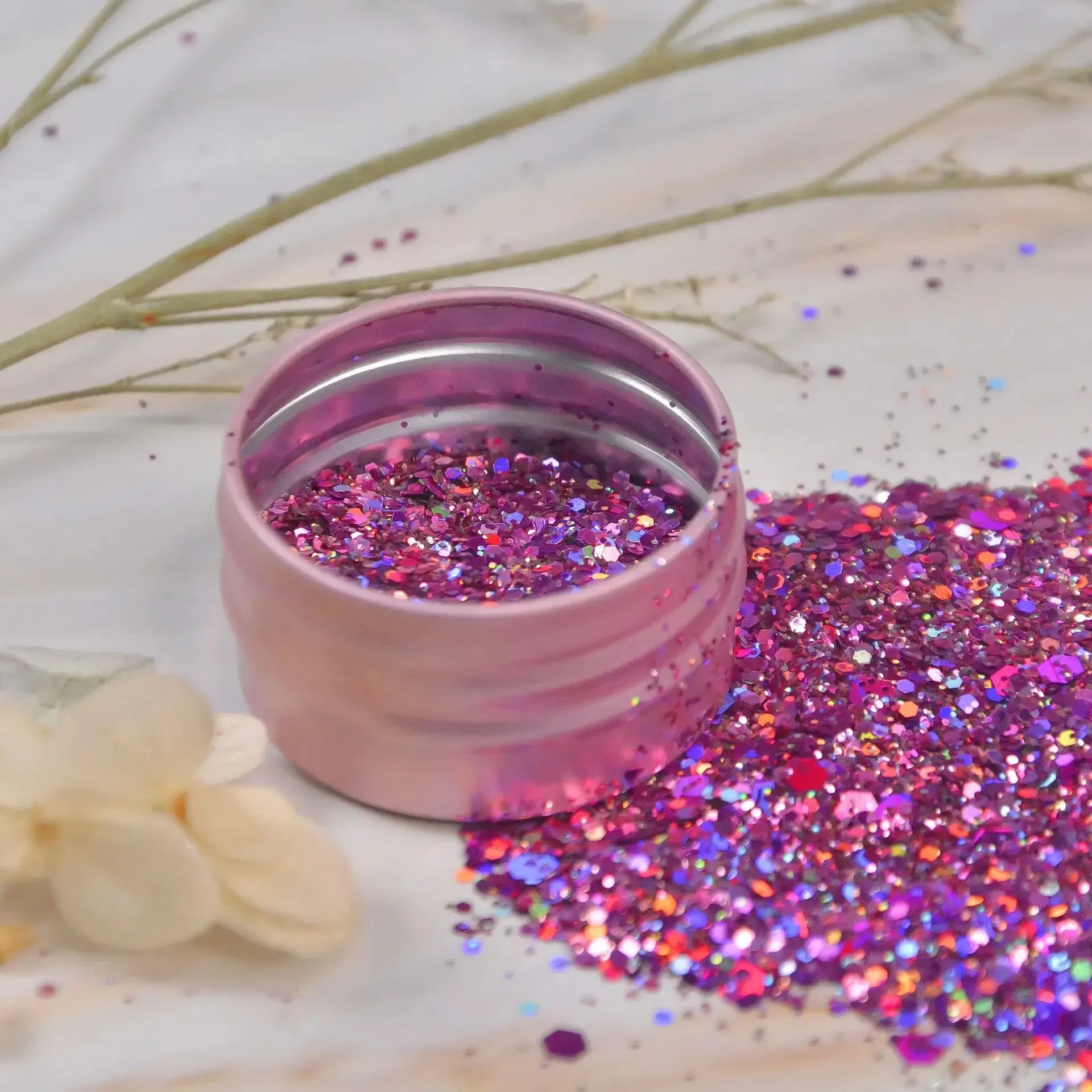 Iridescent Silver Nail Glitter Chrome Powder for Sparkly Manicures