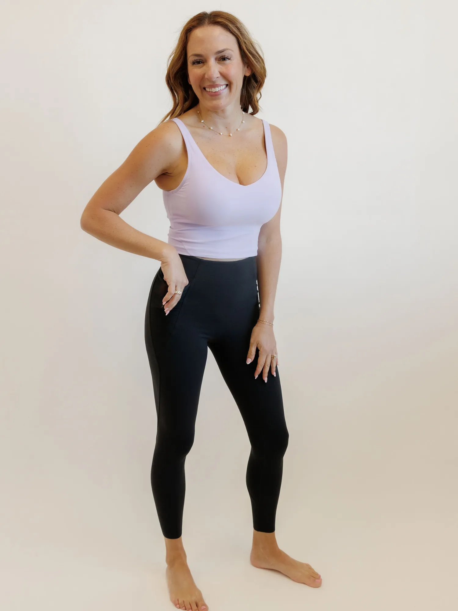 Lavender Blossom "Arabelle" Fixed Pads Longline Sports Bra