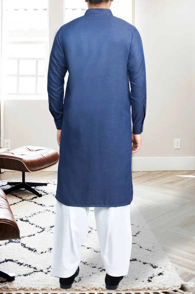 Men's Kurta in Blue SKU: EA2831-BLUE