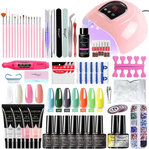 Nail Set With Nail Lamp Nail Dryer Nail Drill Machine Manicure Set Kit
