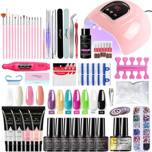 Nail Set With Nail Lamp Nail Dryer Nail Drill Machine Manicure Set Kit