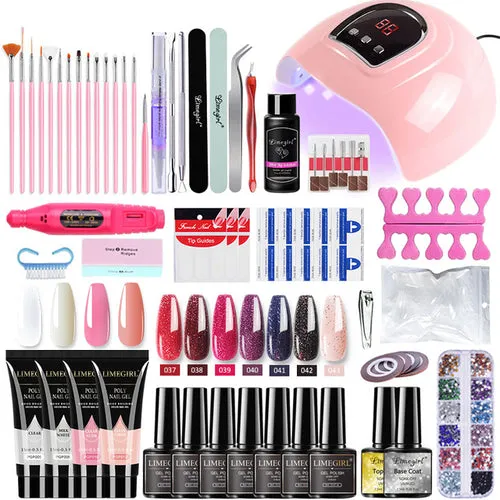 Nail Set With Nail Lamp Nail Dryer Nail Drill Machine Manicure Set Kit