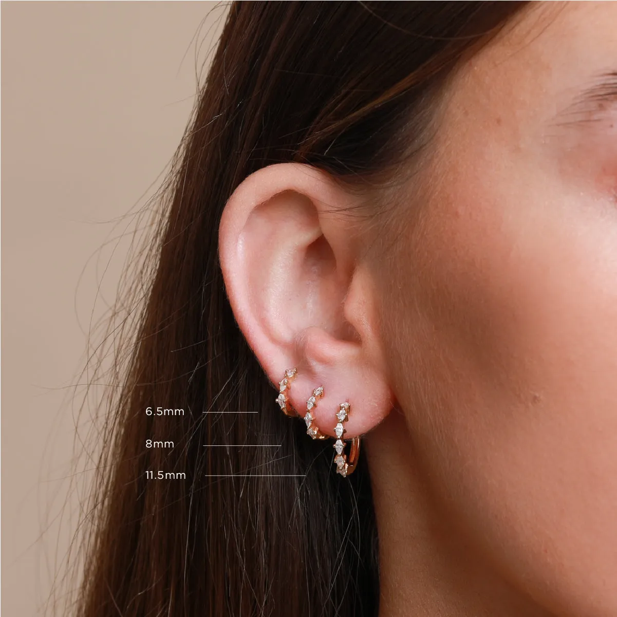 Navette Hoop 11.5mm in Gold