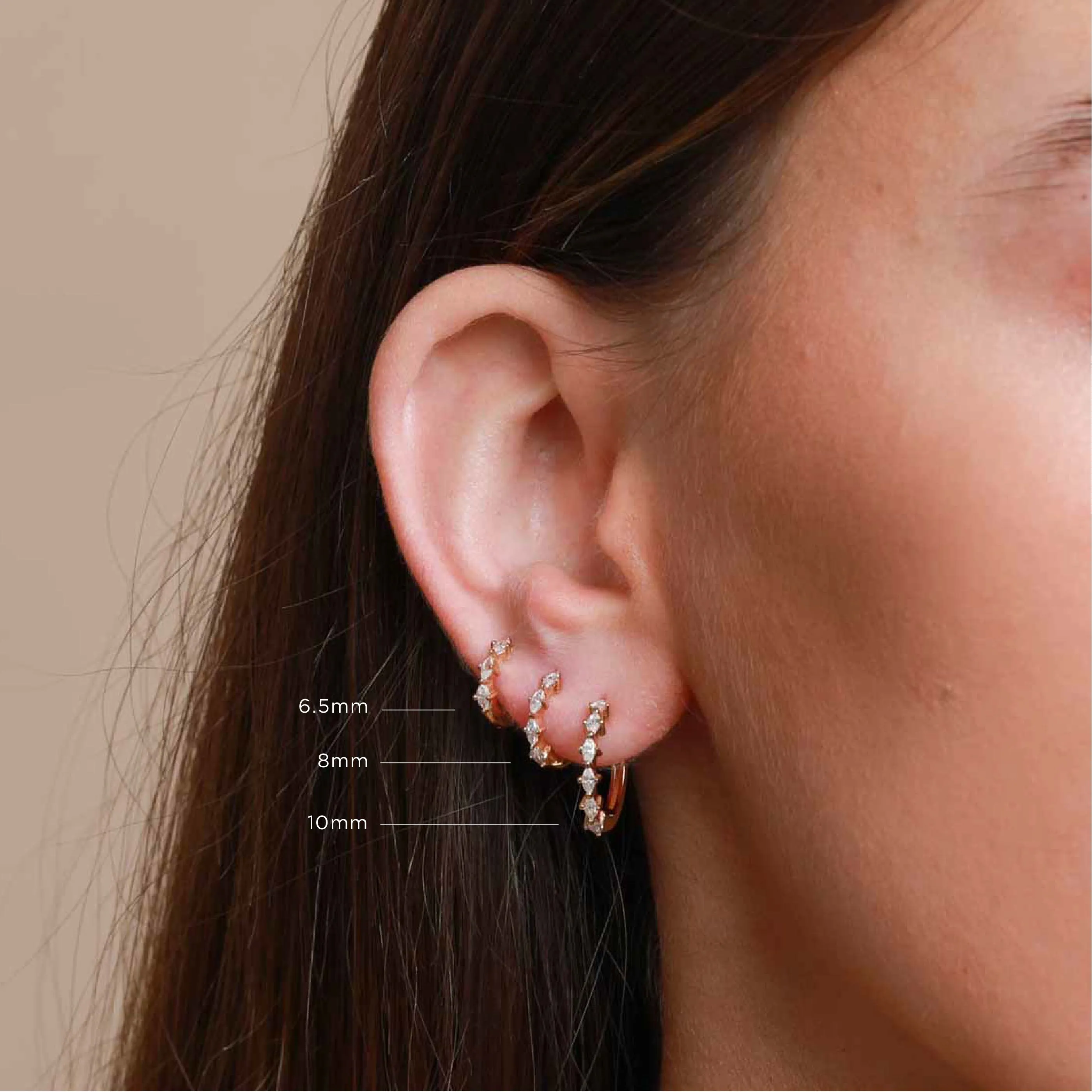 Navette Hoop 11.5mm in Gold