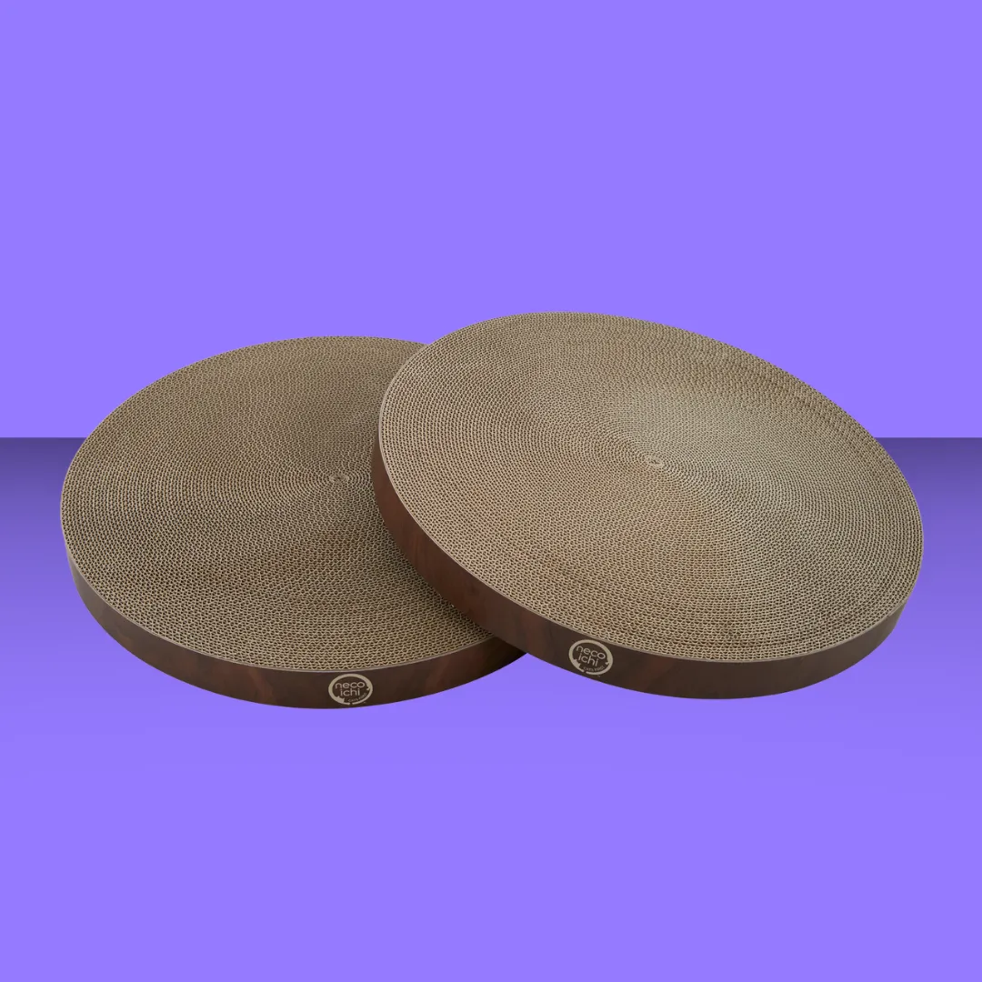 Necoichi Cozy Cat Scratcher Bowl Replacement Pads Dark Cherry 2 Pack
