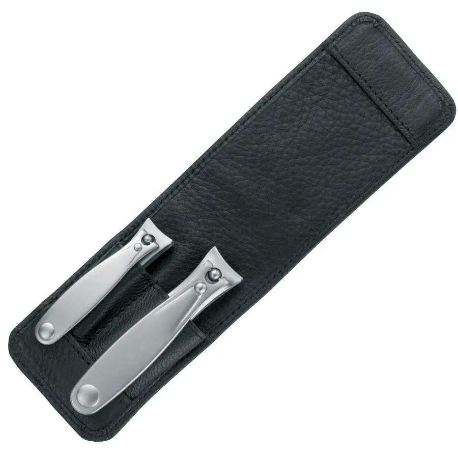 Niegeloh Solingen Imantado S 2-Piece TopInox Clipper Set, Black Leather Case