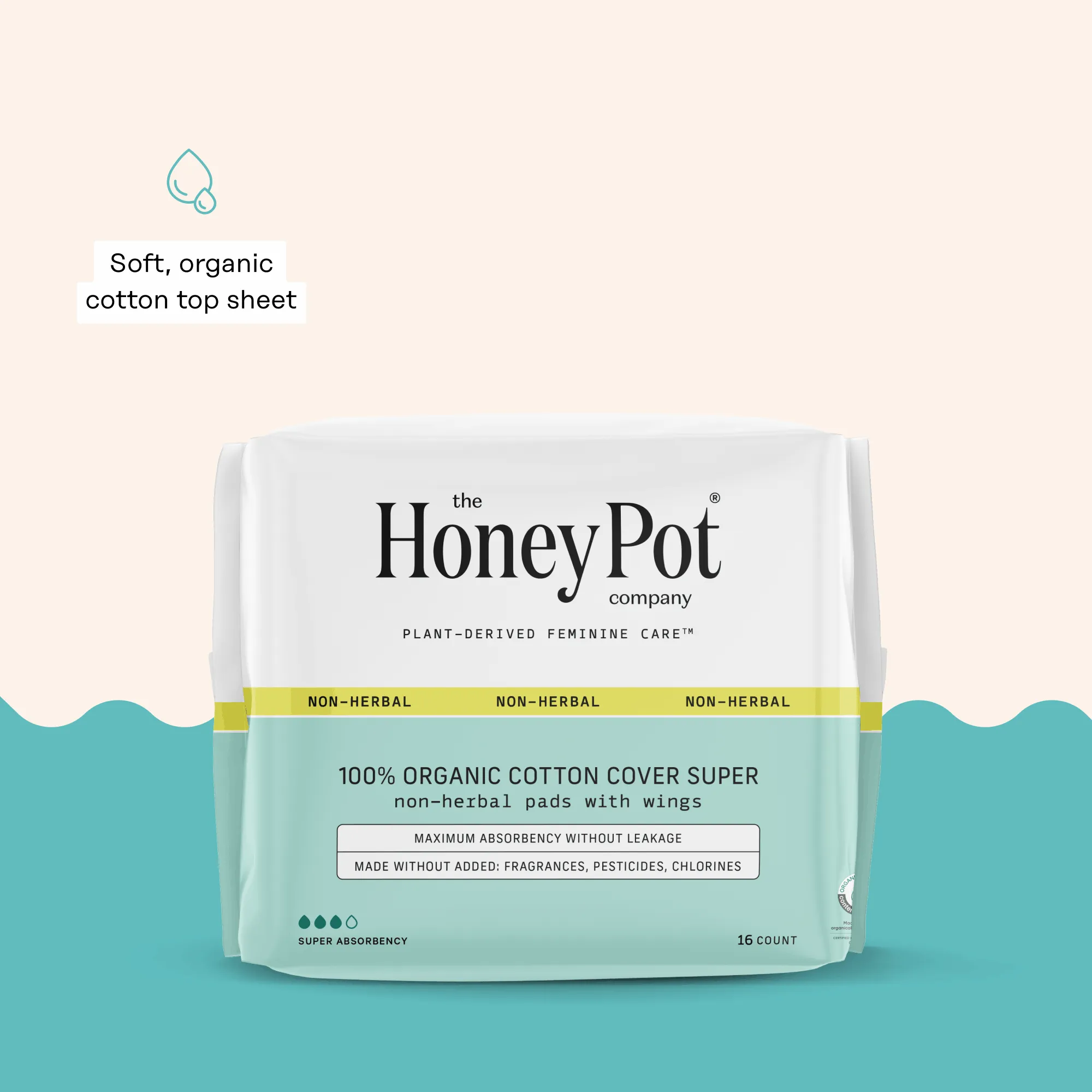 Organic Cotton Cover Non-Herbal Super Pads with Wings