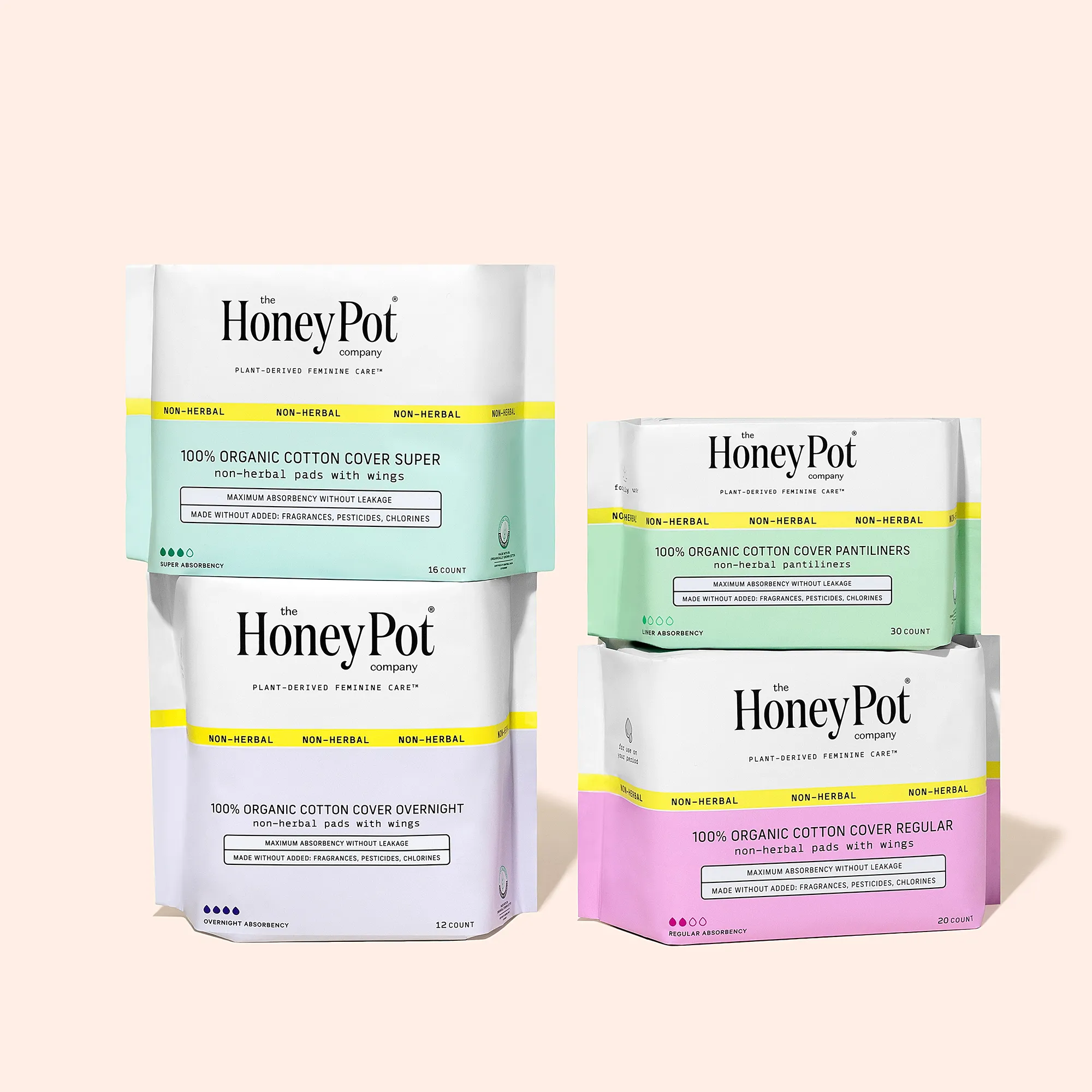 Organic Cotton Cover Non-Herbal Super Pads with Wings