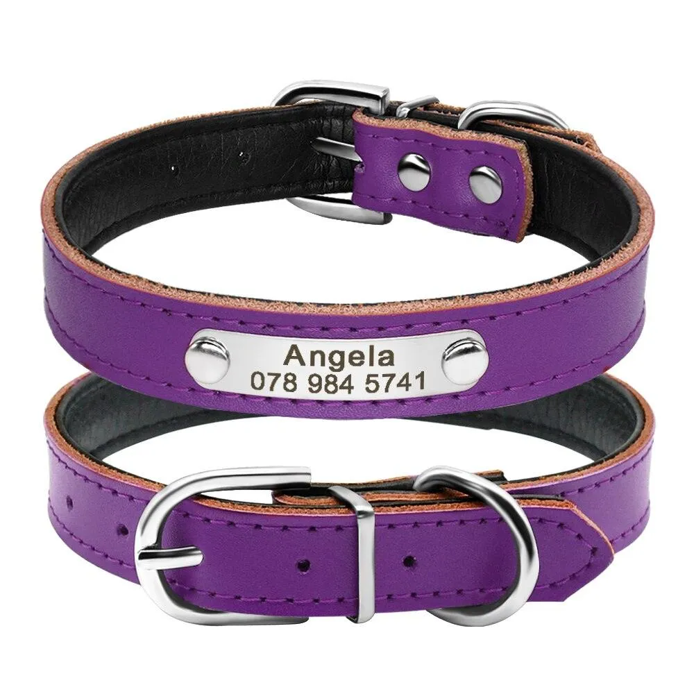 Pet Personalized Leather Collar