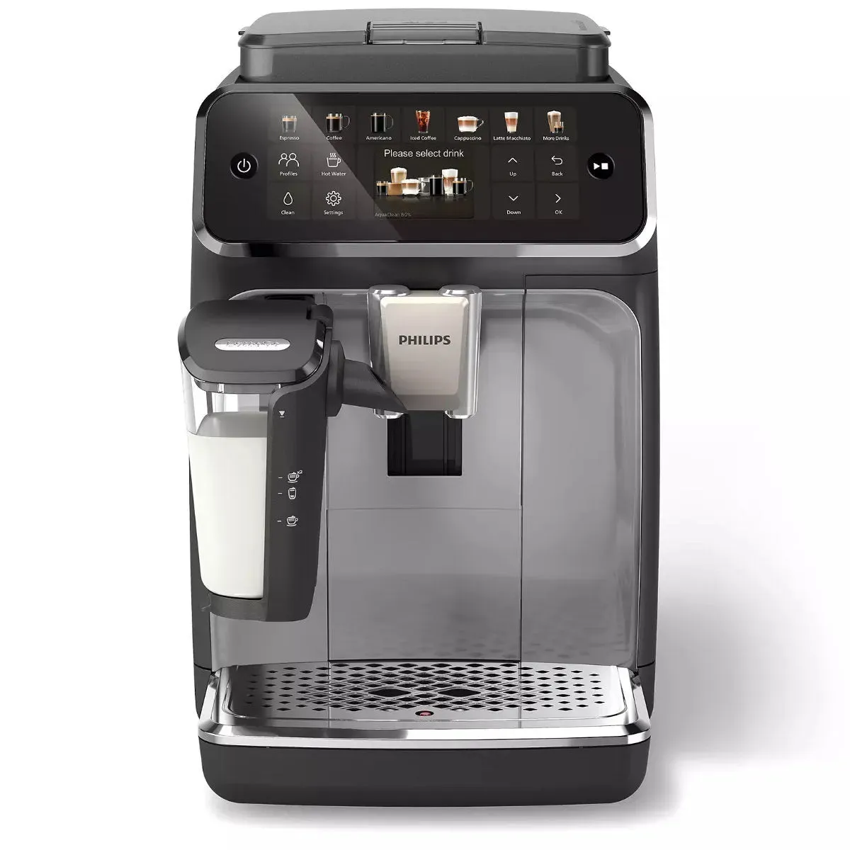 Philips 4400 LatteGo Super Automatic Espresso, Cappuccino, & Latte Macchiato Machine with SilentBrew EP4447/90 - BACKORDERED, JANUARY ETA