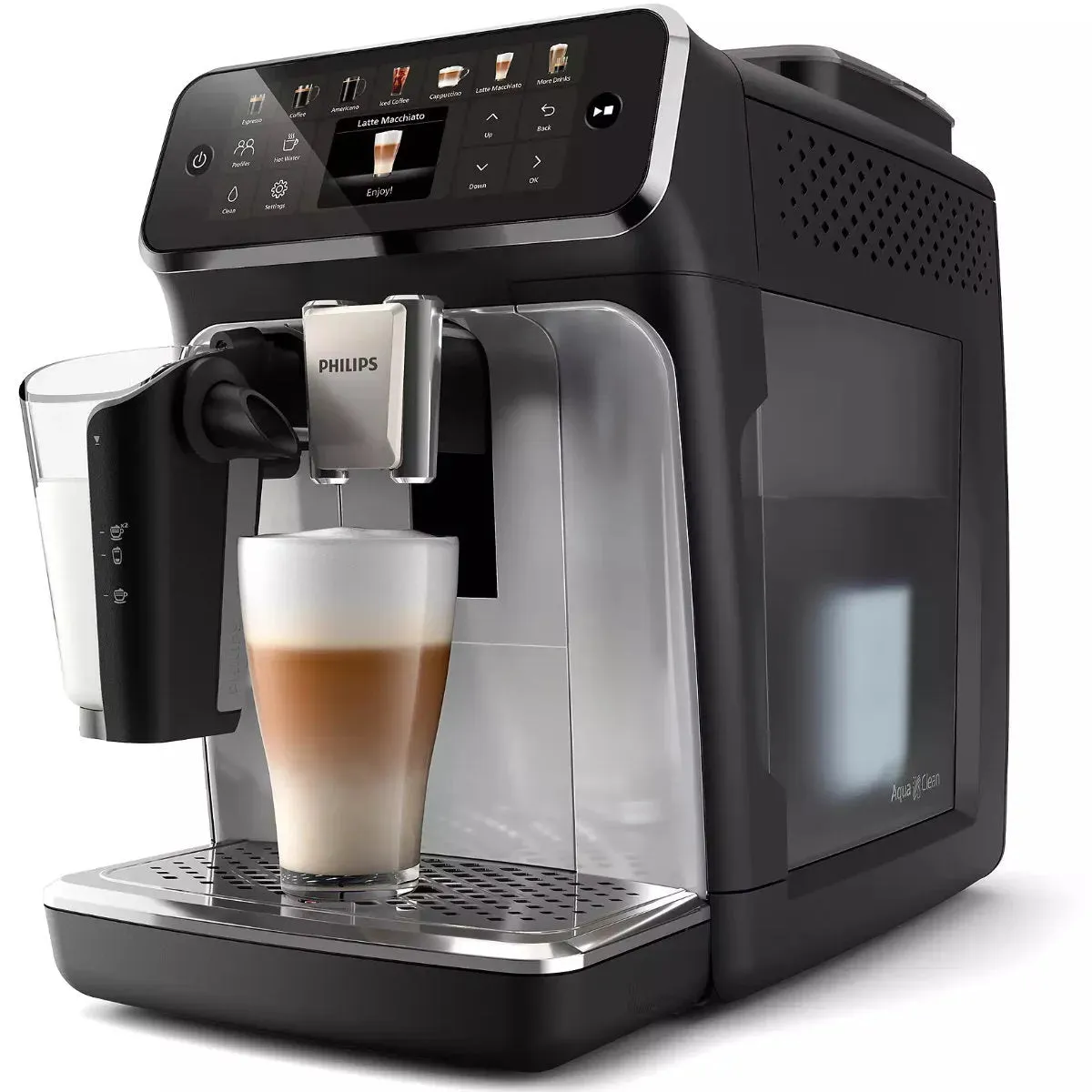 Philips 4400 LatteGo Super Automatic Espresso, Cappuccino, & Latte Macchiato Machine with SilentBrew EP4447/90 - BACKORDERED, JANUARY ETA