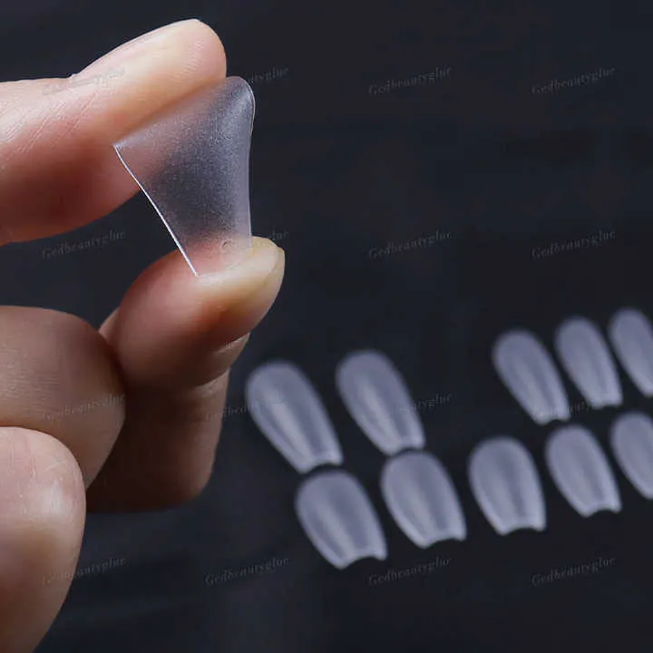 Set French Acrylic False Nail Tips-أطراف الأظافر