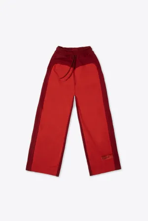 Wave Blocked Straight Pant (Maroon/Cherry)