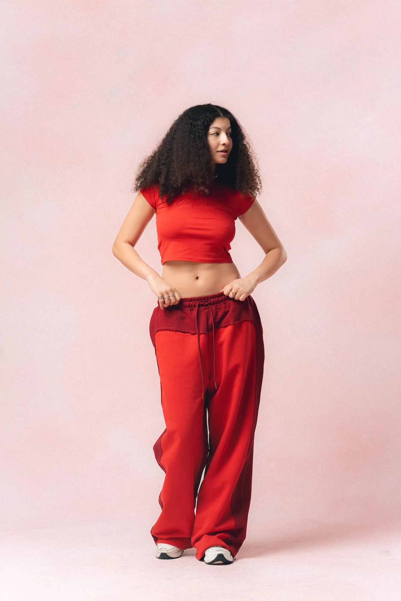 Wave Blocked Straight Pant (Maroon/Cherry)
