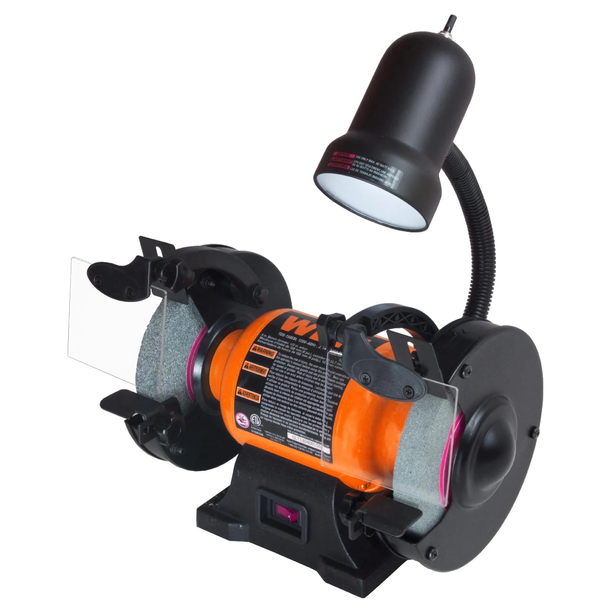 WEN BG4276 2.1-Amp 6-Inch Single Speed Bench Grinder with Flexible Work Light