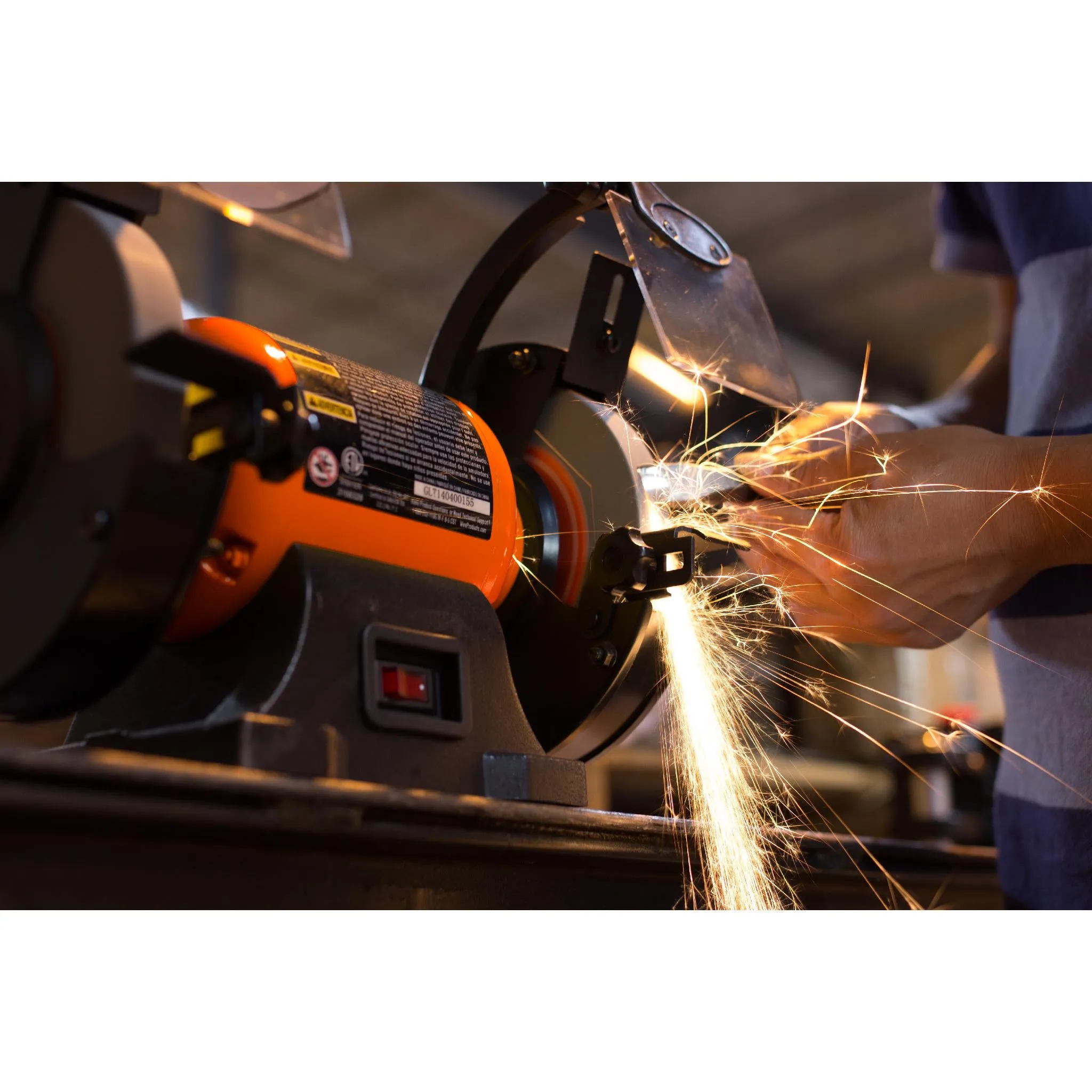 WEN BG4276 2.1-Amp 6-Inch Single Speed Bench Grinder with Flexible Work Light
